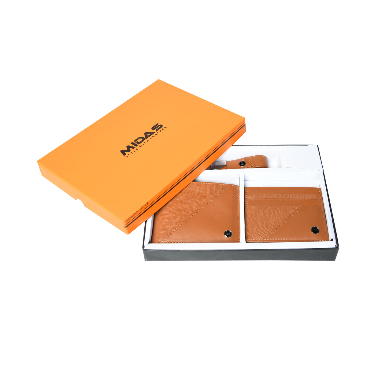 Genuine Leather 3-Piece Gift Set for Men – Wallet, Card Holder & Key Ring
