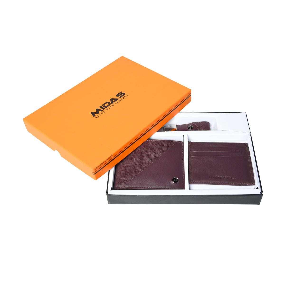 Genuine Leather 3-Piece Gift Set for Men – Wallet, Card Holder & Key Ring