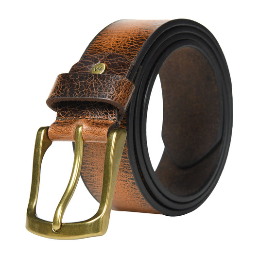 Casual Brown Crunch Leather Belt