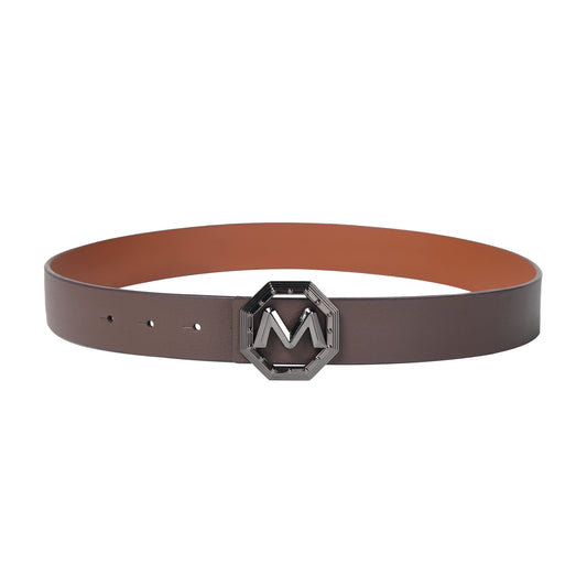 Face to Face Reversible Leather Belt with Midas Signature Buckle