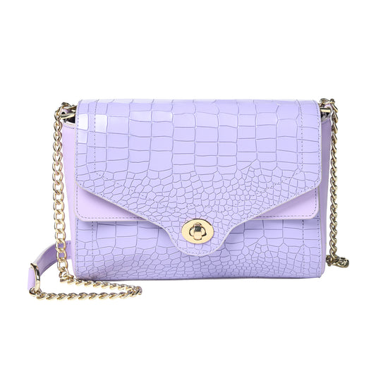 Women Crocodile Texture Leather Sling Bag