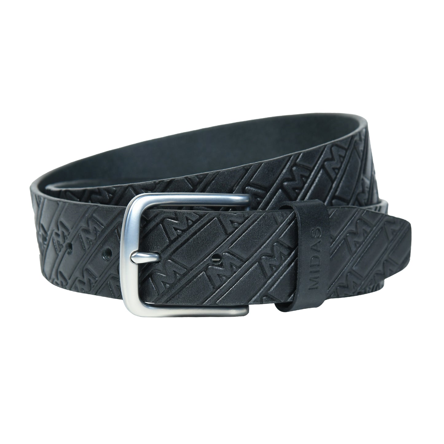 Midas Casual Belt with Signature M Pattern Emboss