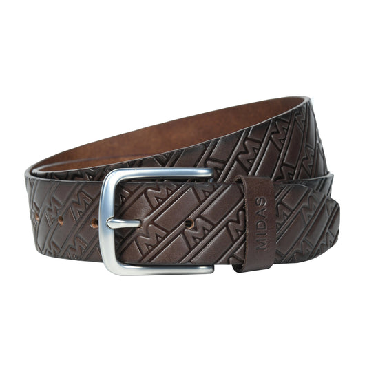Midas Casual Belt with Signature M Pattern Emboss