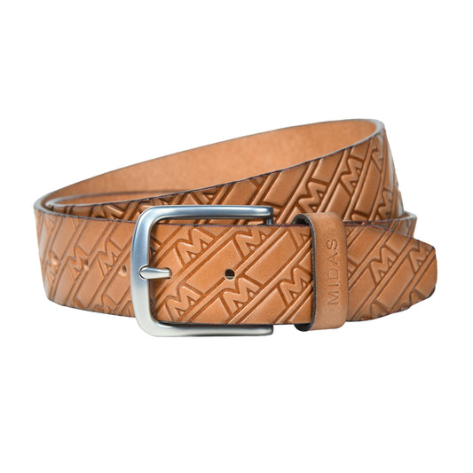 Midas Casual Belt with Signature M Pattern Emboss