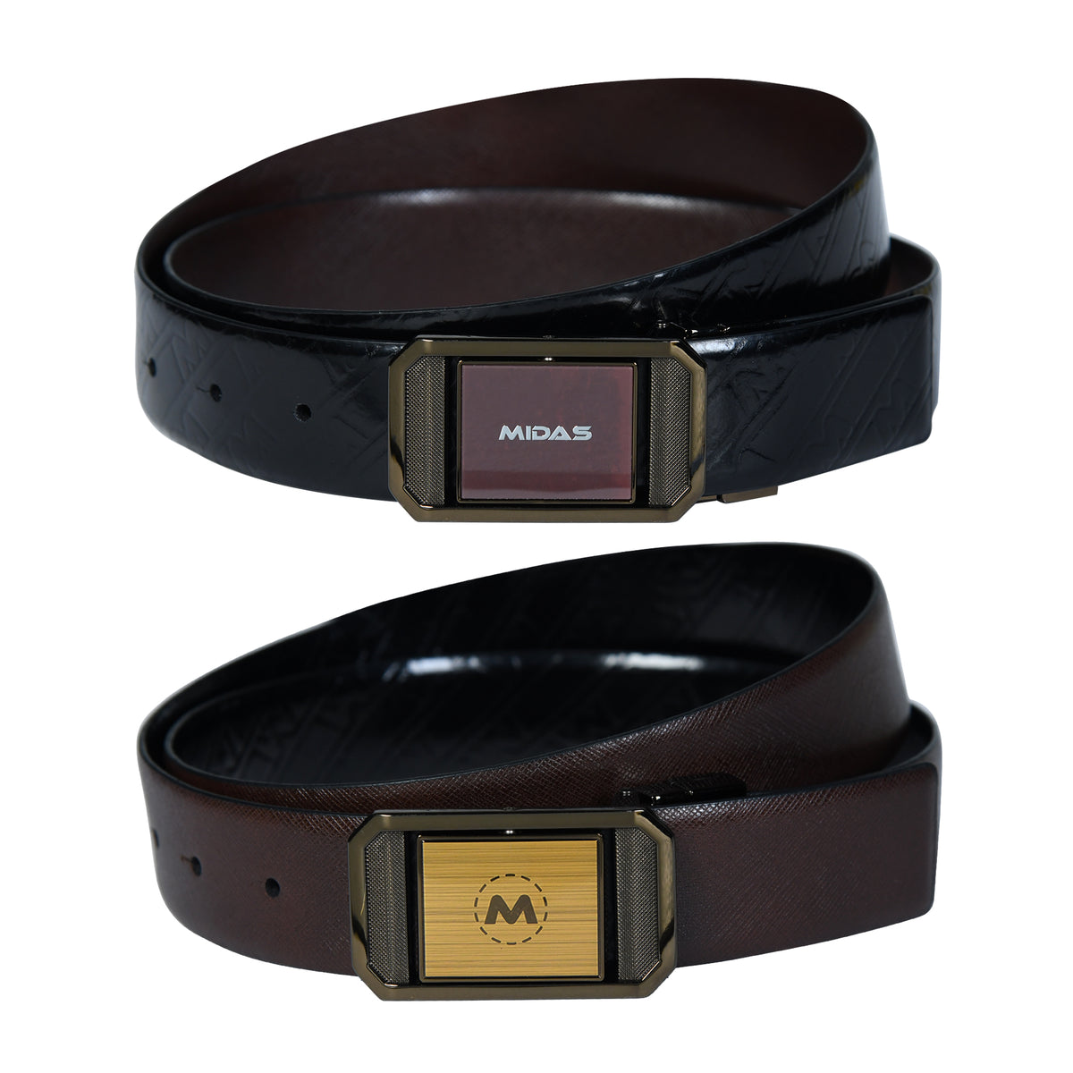 Premium Spanish Leather Reversible Belt with Rotating Buckle