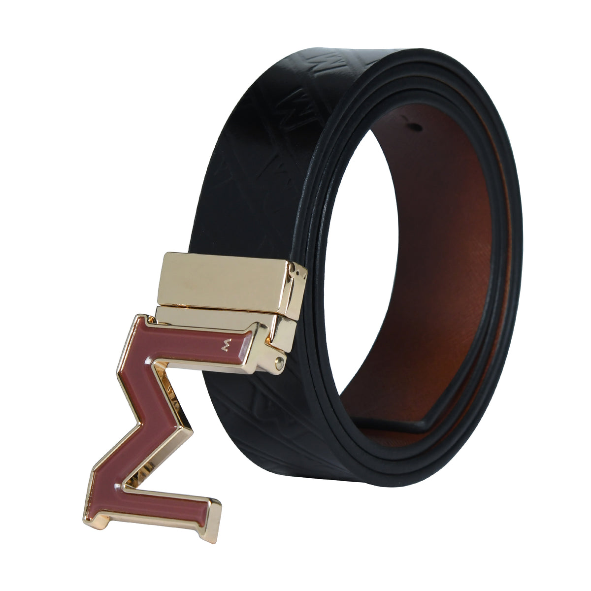 Premium Spanish Leather Belt for Men – Reversible Black & Brown - Black & Black