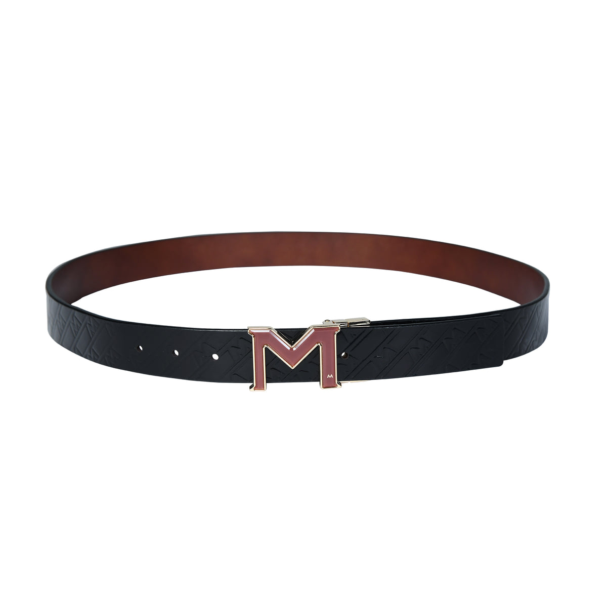 Premium Spanish Leather Belt for Men – Reversible Black & Brown - Black & Black
