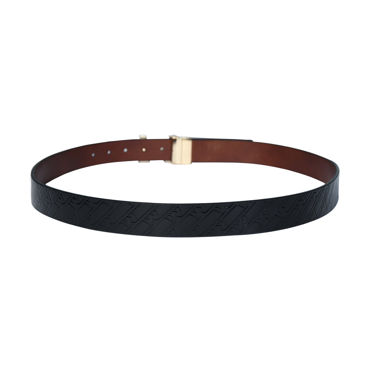 Premium Spanish Leather Belt for Men – Reversible Black & Brown - Black & Black