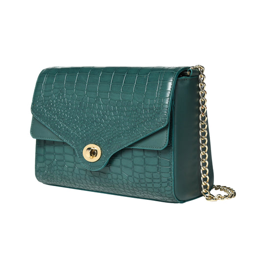 Women Crocodile Texture Leather Sling Bag