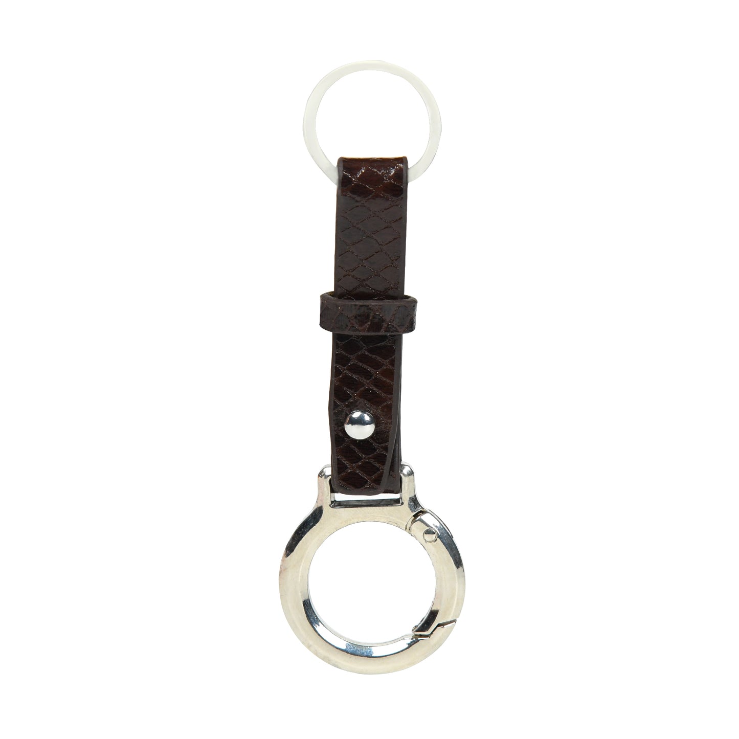Premium Leather Key Ring with Snake Texture