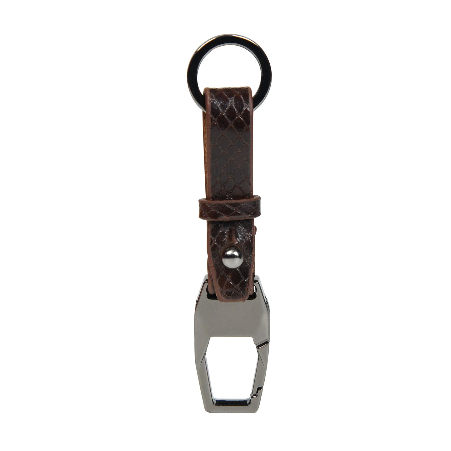 Premium Leather Key Ring With Snake Texture Print