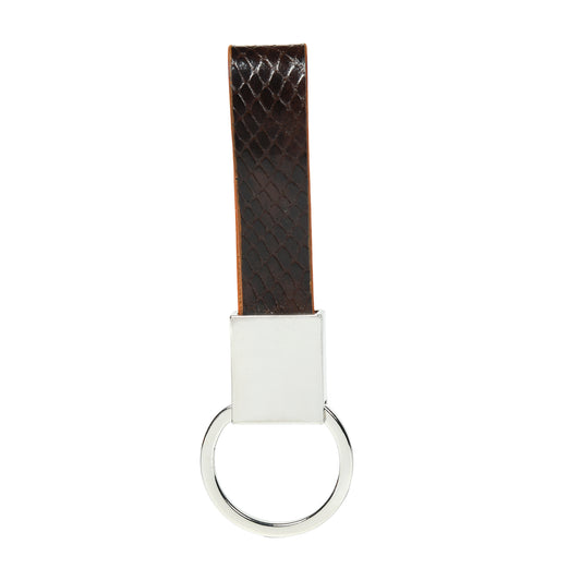 Premium Leather Key Ring Snake Pattern Design