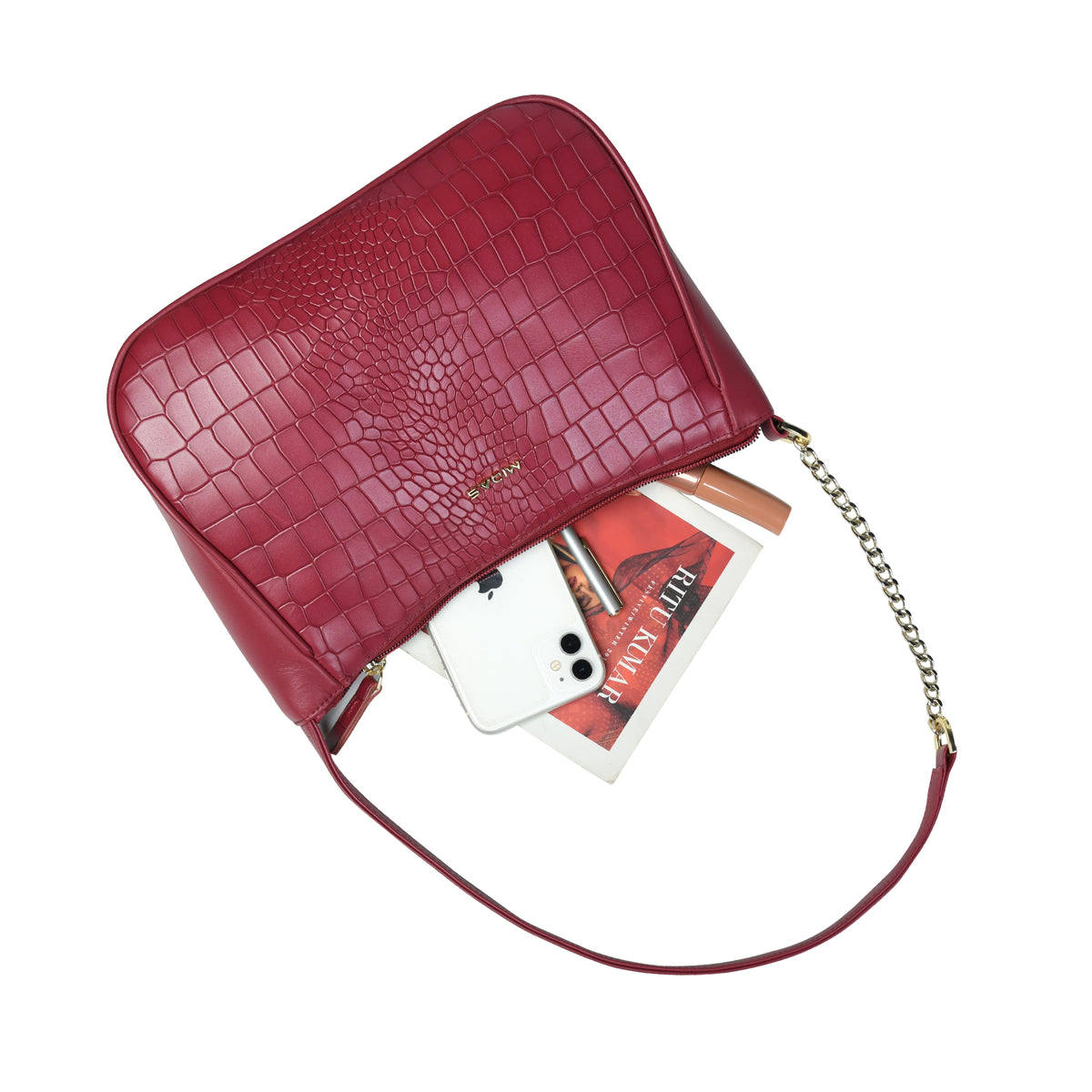 Premium Croco Texture Leather Women’s Handbag